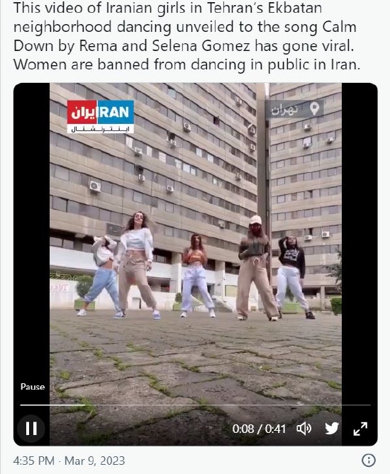 赛琳娜支持跳舞被捕伊朗女孩：心与你们在一起